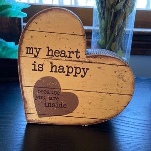 My Heart Is Happy Wooden Heart Sign